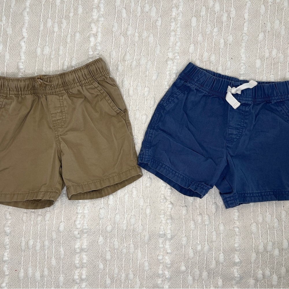 Cat & Jack + Carter’s. Tan & Blue Shorts
